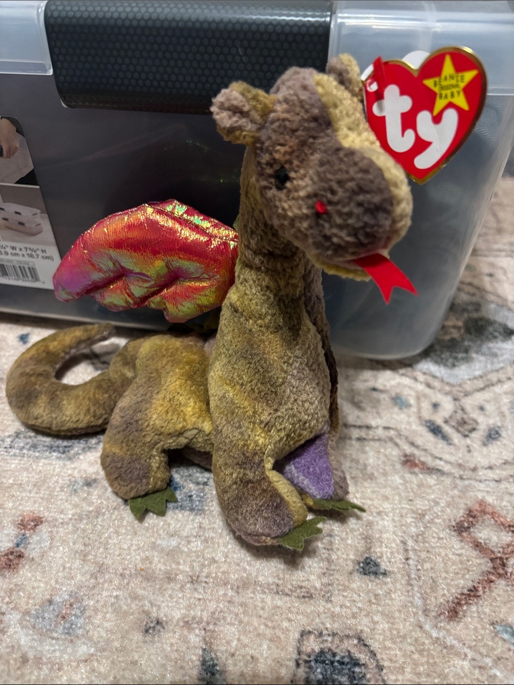 Ty vintage collectible scorch! Plush DragonIridescent wings